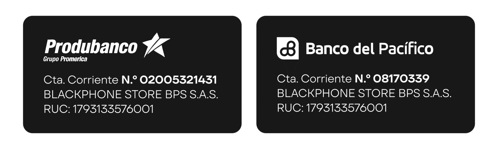 Cuentas bancarias Blackphone
